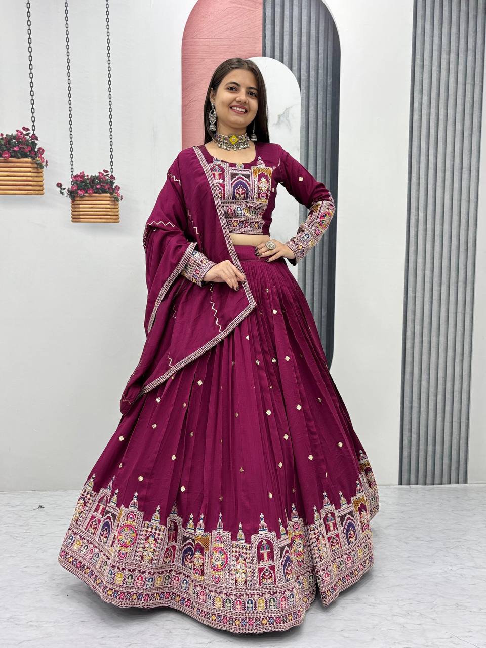 Aisha Pure Vichitra lehenga choli set