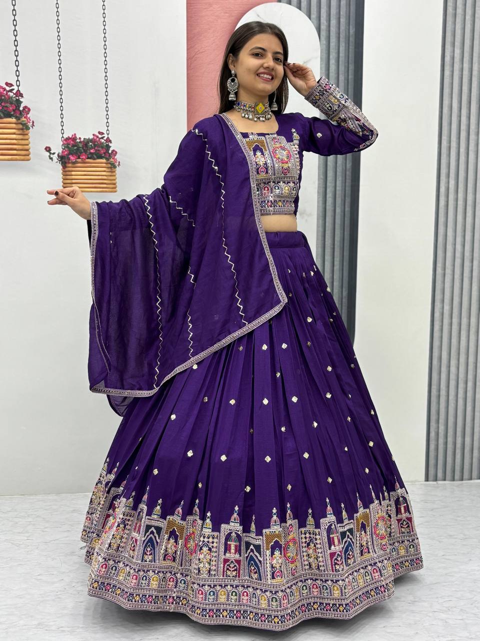 Aisha Pure Vichitra lehenga choli set