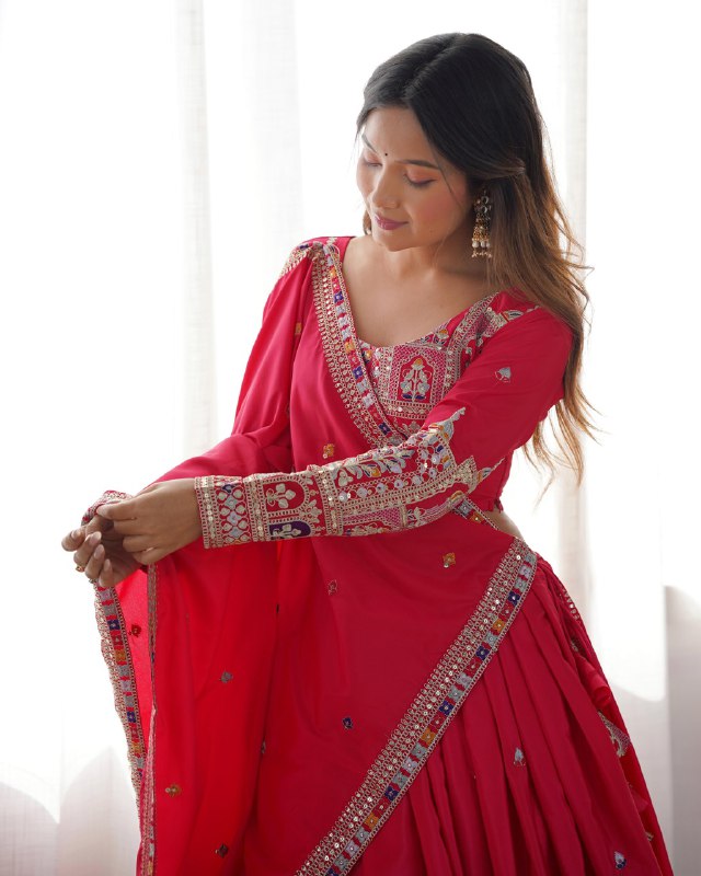 Navrang Royale Natural Crep silk Embroidered Lehenga Choli
