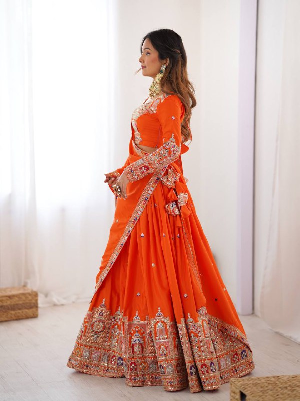 Navrang Royale Natural Crep silk Embroidered Lehenga Choli