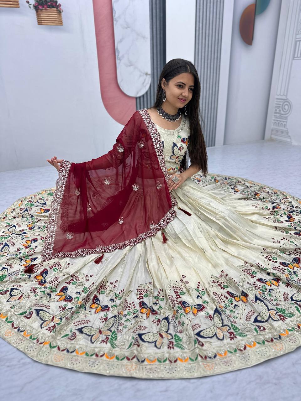 Butterfly Bliss Ensemble Tissue Silk Lehenga Choli