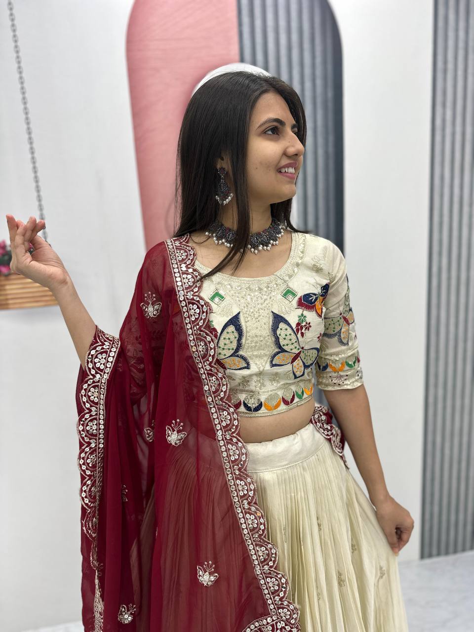 Butterfly Bliss Ensemble Tissue Silk Lehenga Choli