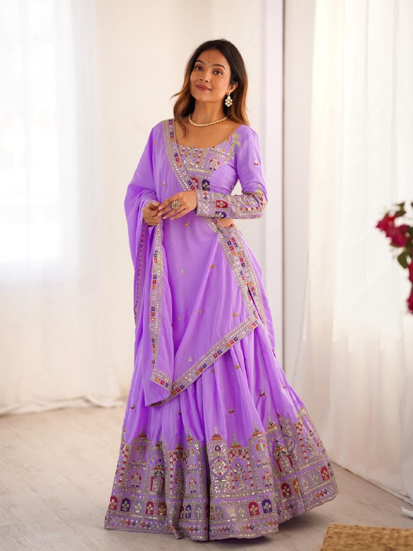 Navrang Royale Natural Crep silk Embroidered Lehenga Choli