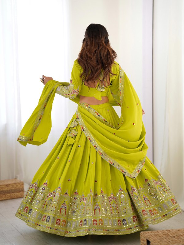 Navrang Royale Natural Crep silk Embroidered Lehenga Choli