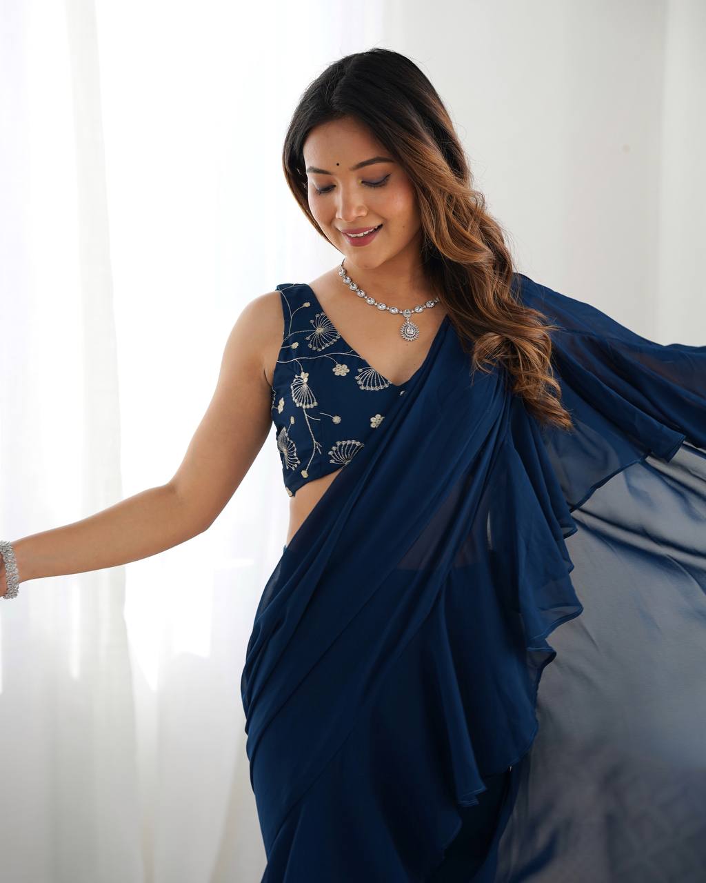 Aashna Ruffle Edition Beautiful Sharara Saree