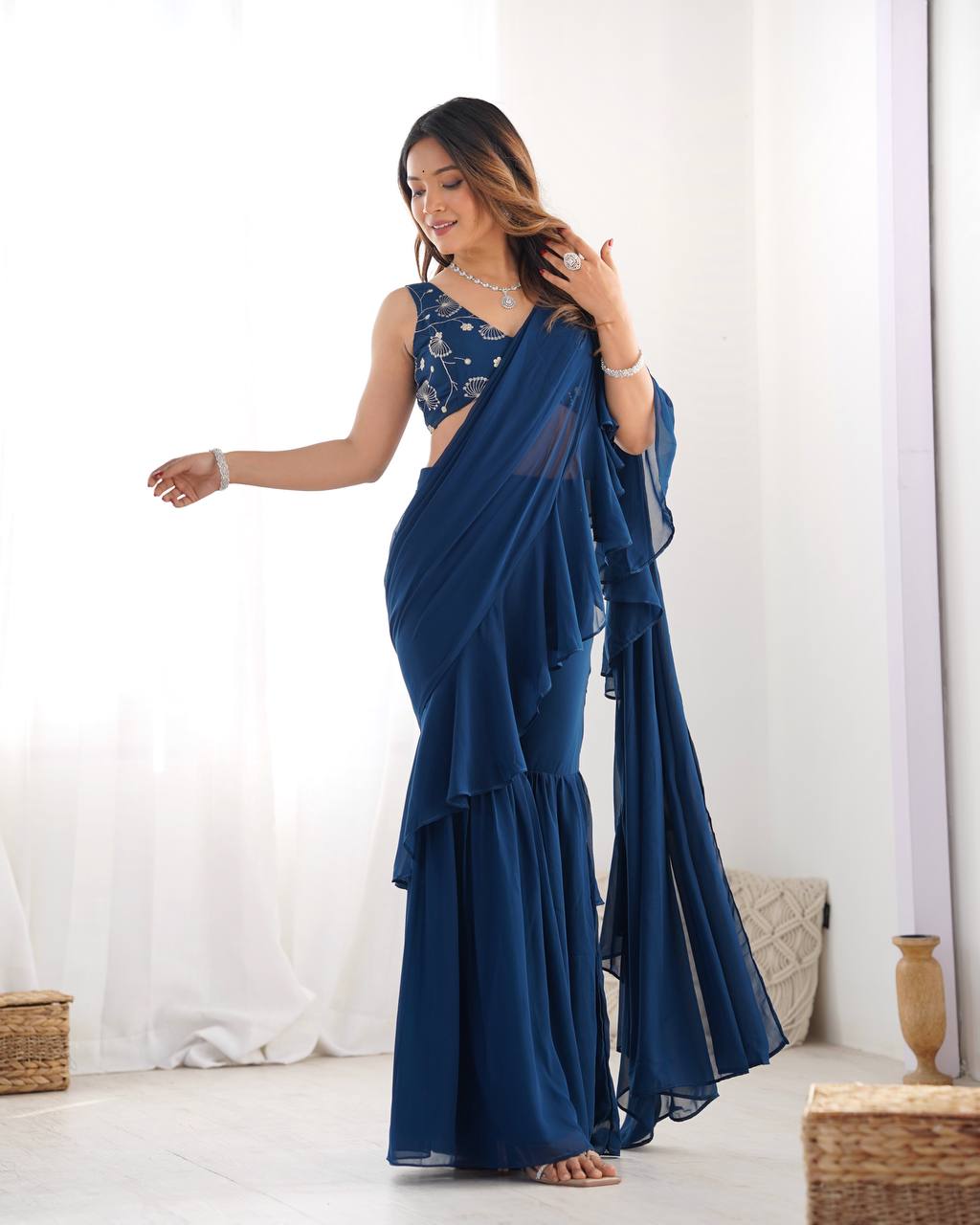 Aashna Ruffle Edition Beautiful Sharara Saree
