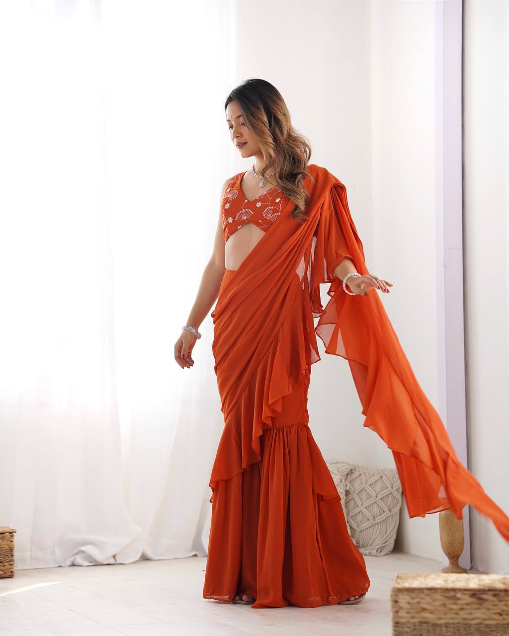Aashna Ruffle Edition Beautiful Sharara Saree