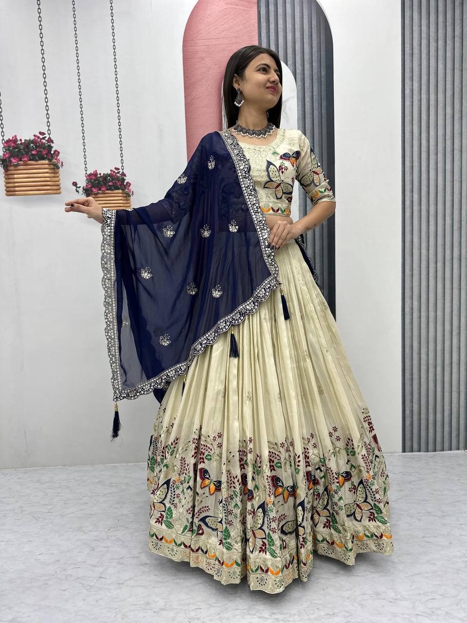 Butterfly Bliss Ensemble Tissue Silk Lehenga Choli