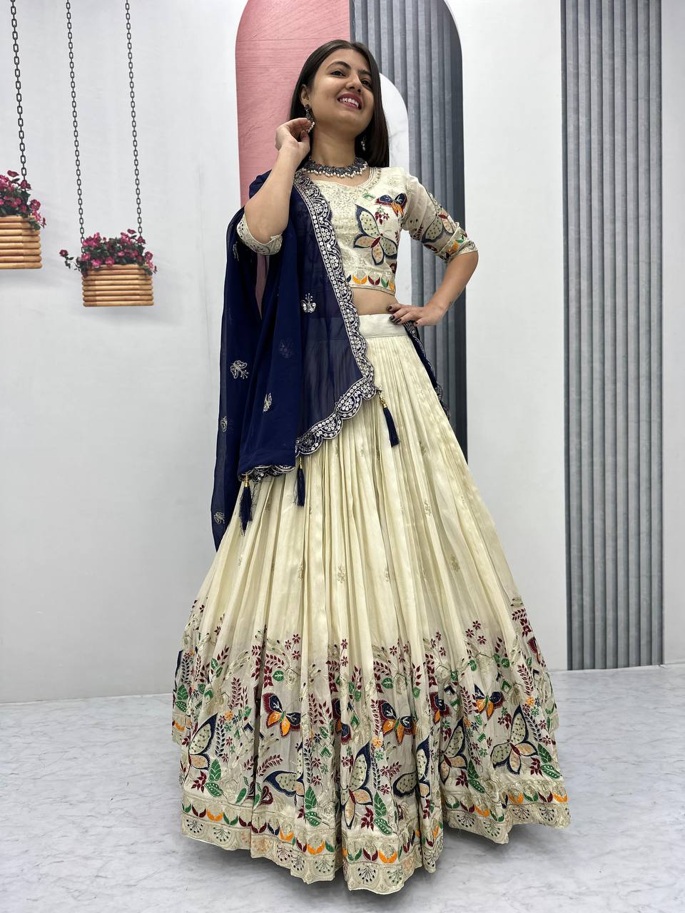 Butterfly Bliss Ensemble Tissue Silk Lehenga Choli