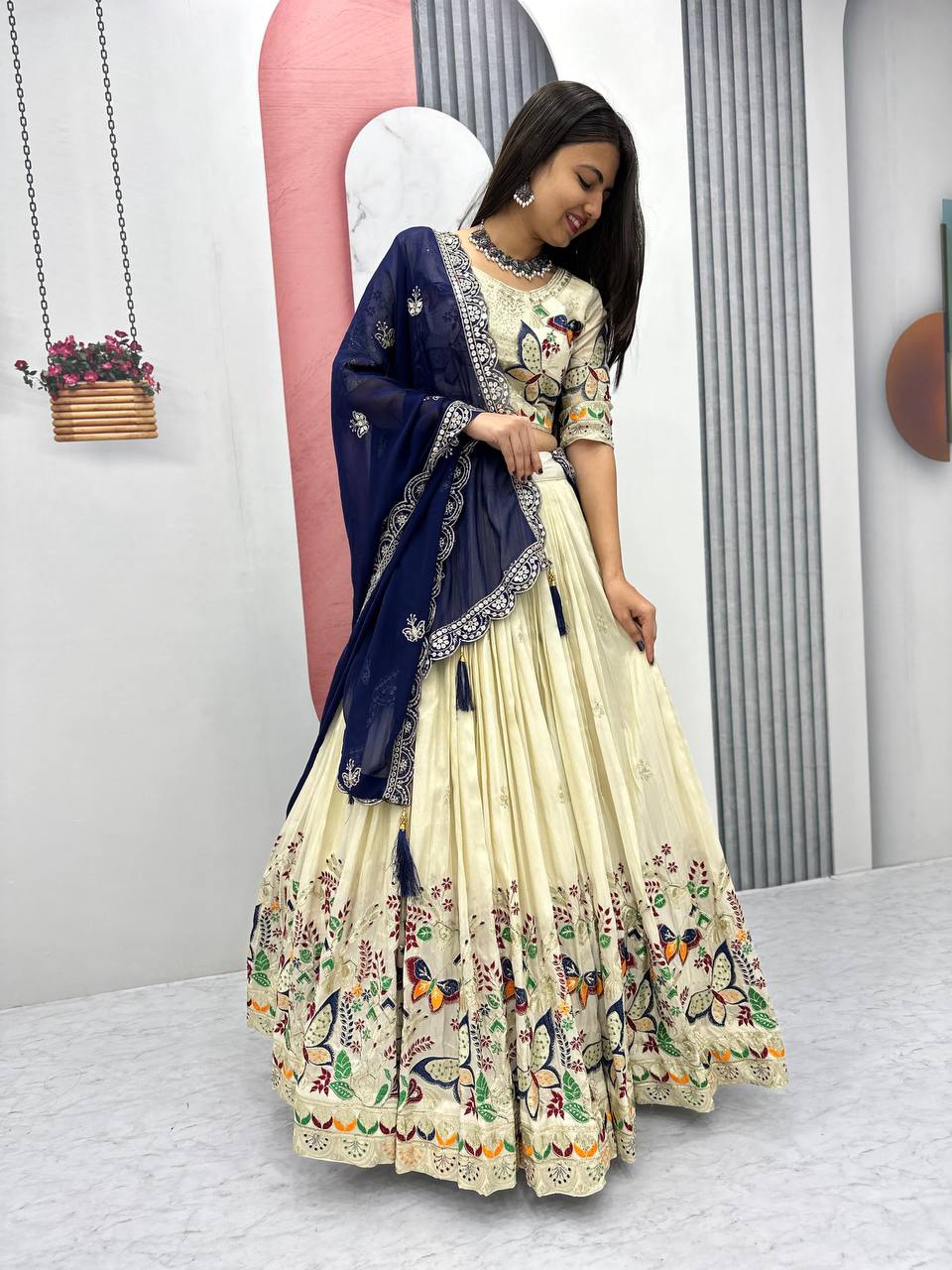 Butterfly Bliss Ensemble Tissue Silk Lehenga Choli