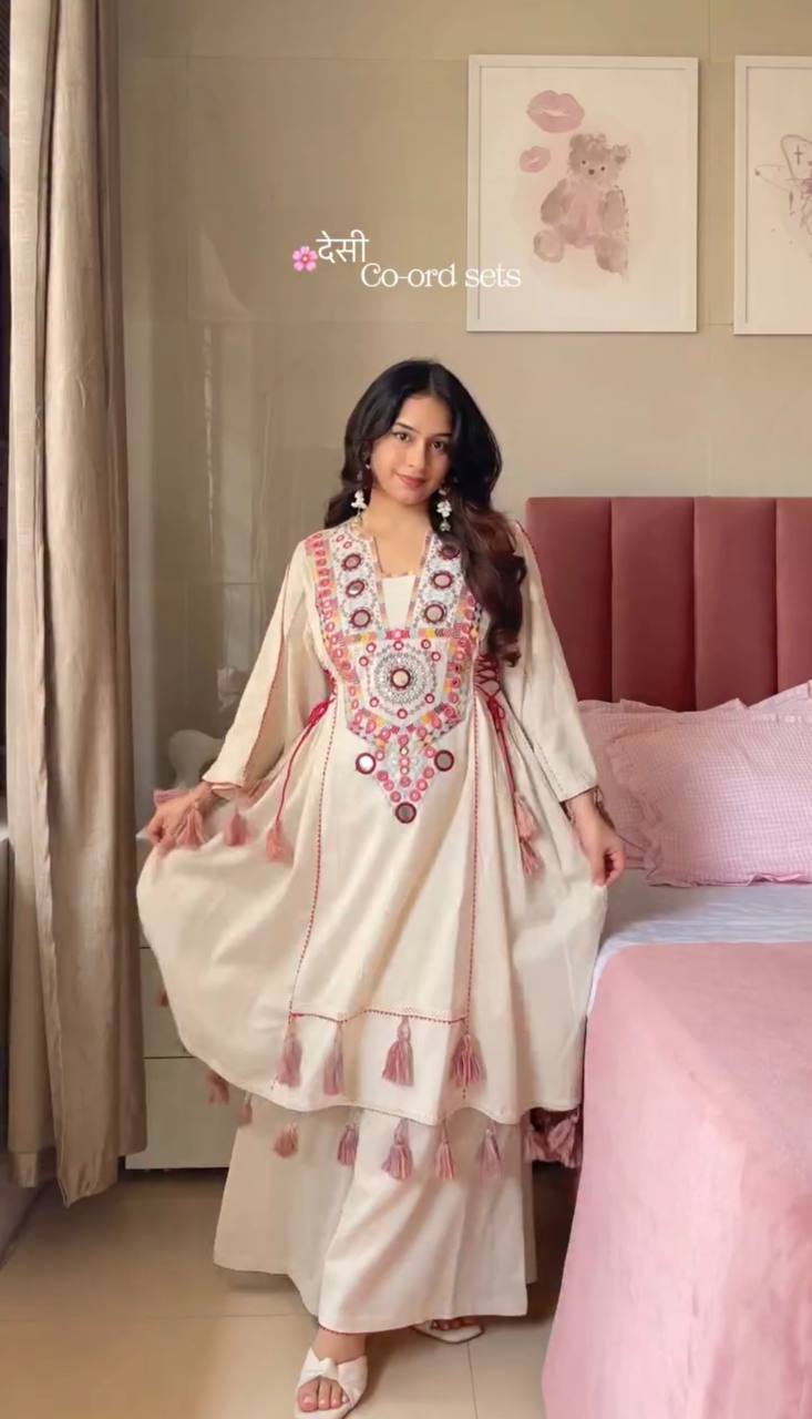 Rakhi Special Premium Designer Pure Cotton Kurta with Palazzo