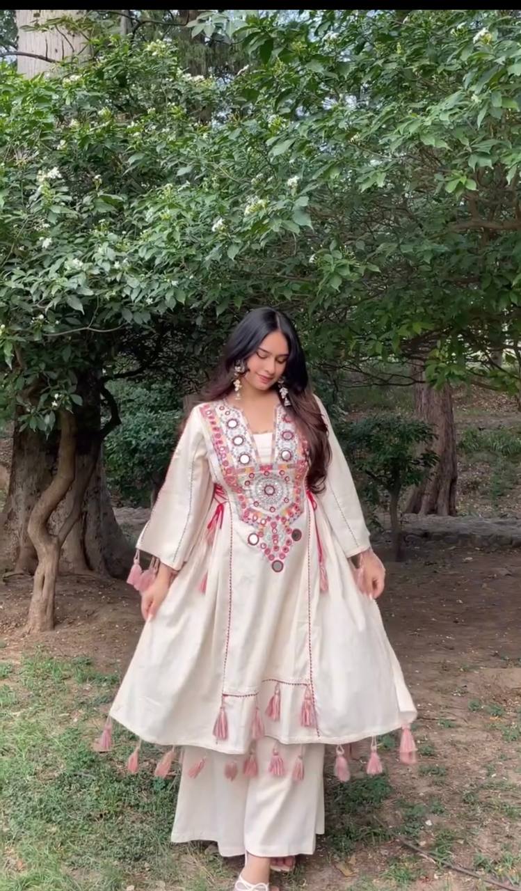 Rakhi Special Premium Designer Pure Cotton Kurta with Palazzo