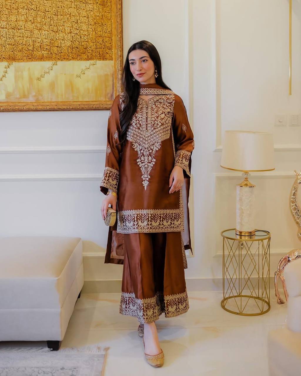 Mahira Royal Heavy Embroidered Kurta Palazzo Set