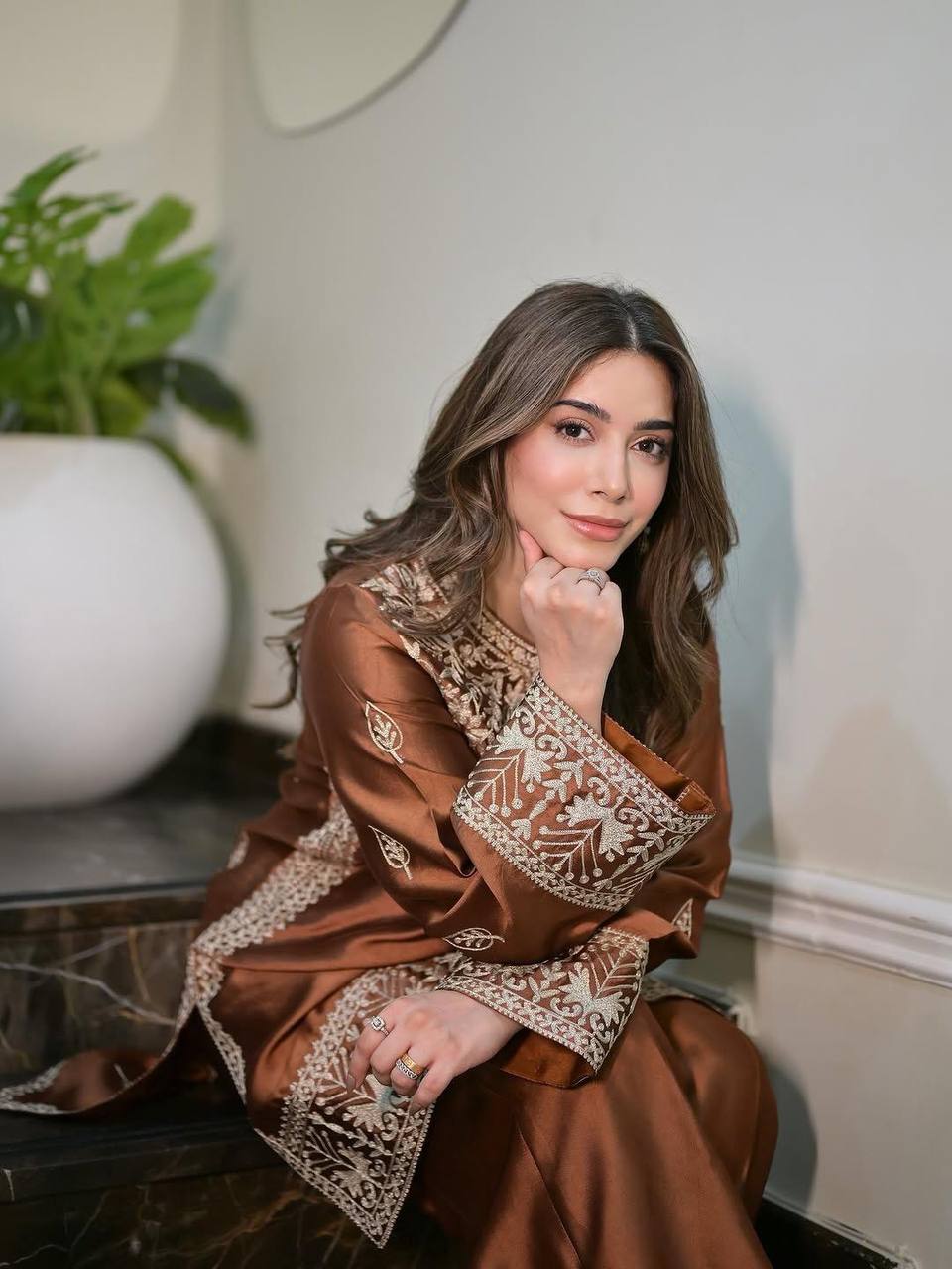 Mahira Royal Heavy Embroidered Kurta Palazzo Set
