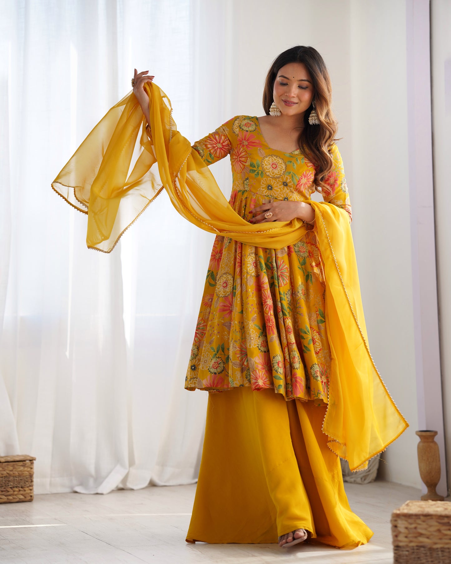Heavenly Charm of Vibrant Traditions kurta palazzo set