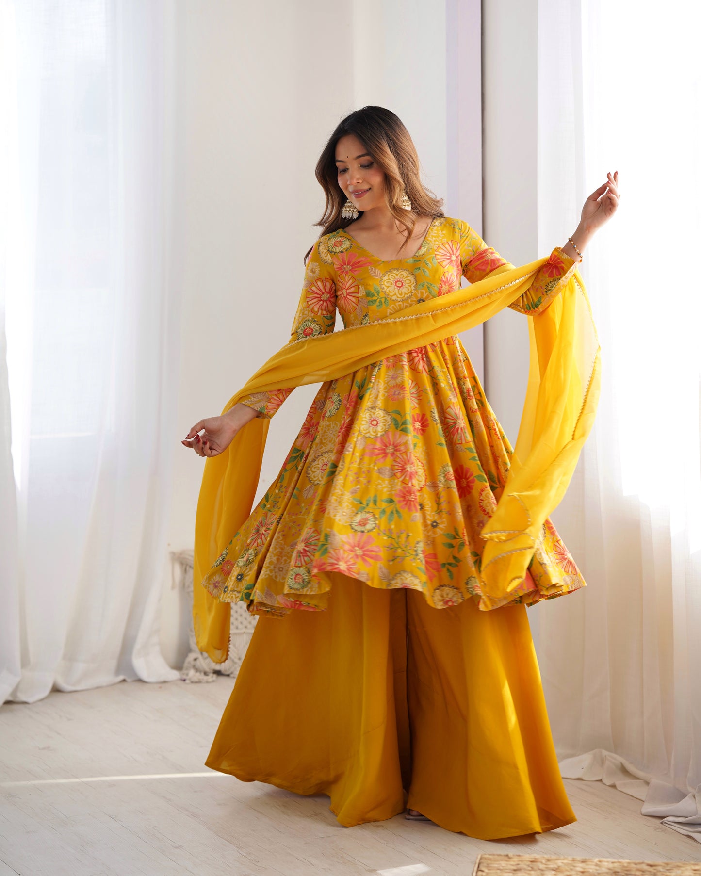 Heavenly Charm of Vibrant Traditions kurta palazzo set
