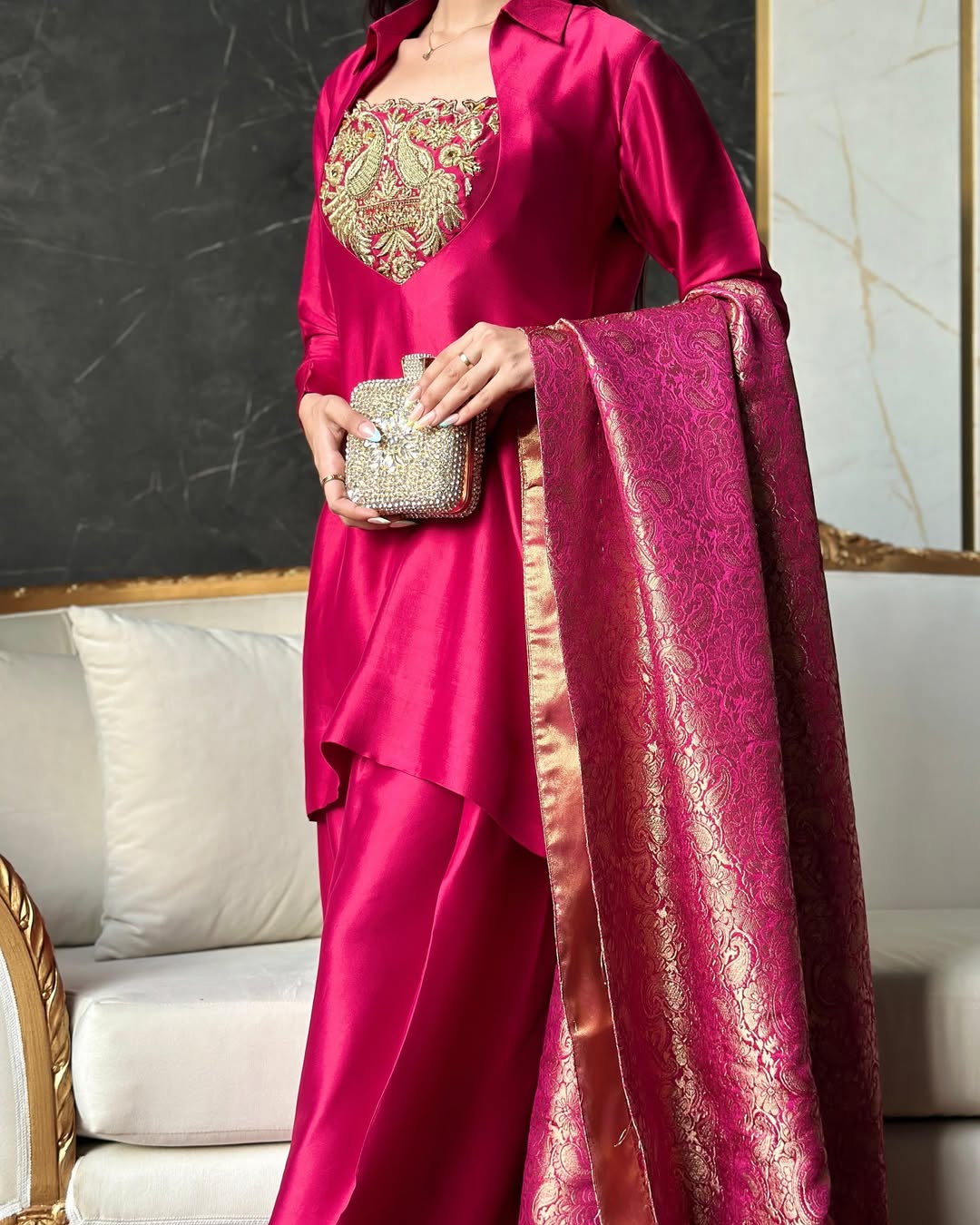 Meher Designer Embroidery Sharara Suit