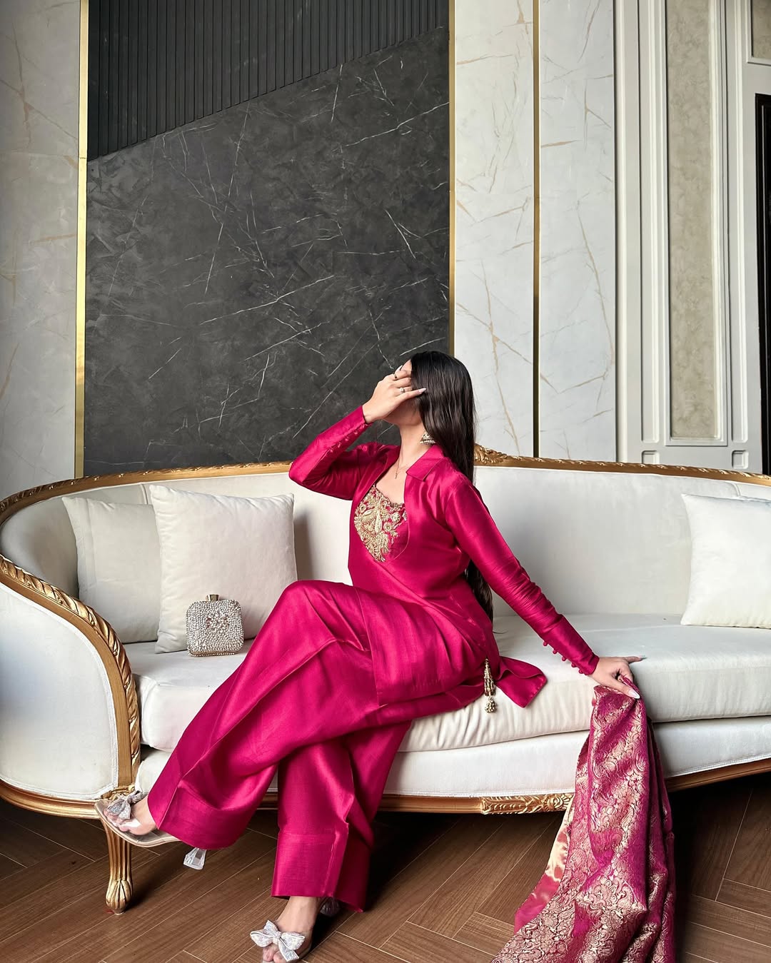 Meher Designer Embroidery Sharara Suit