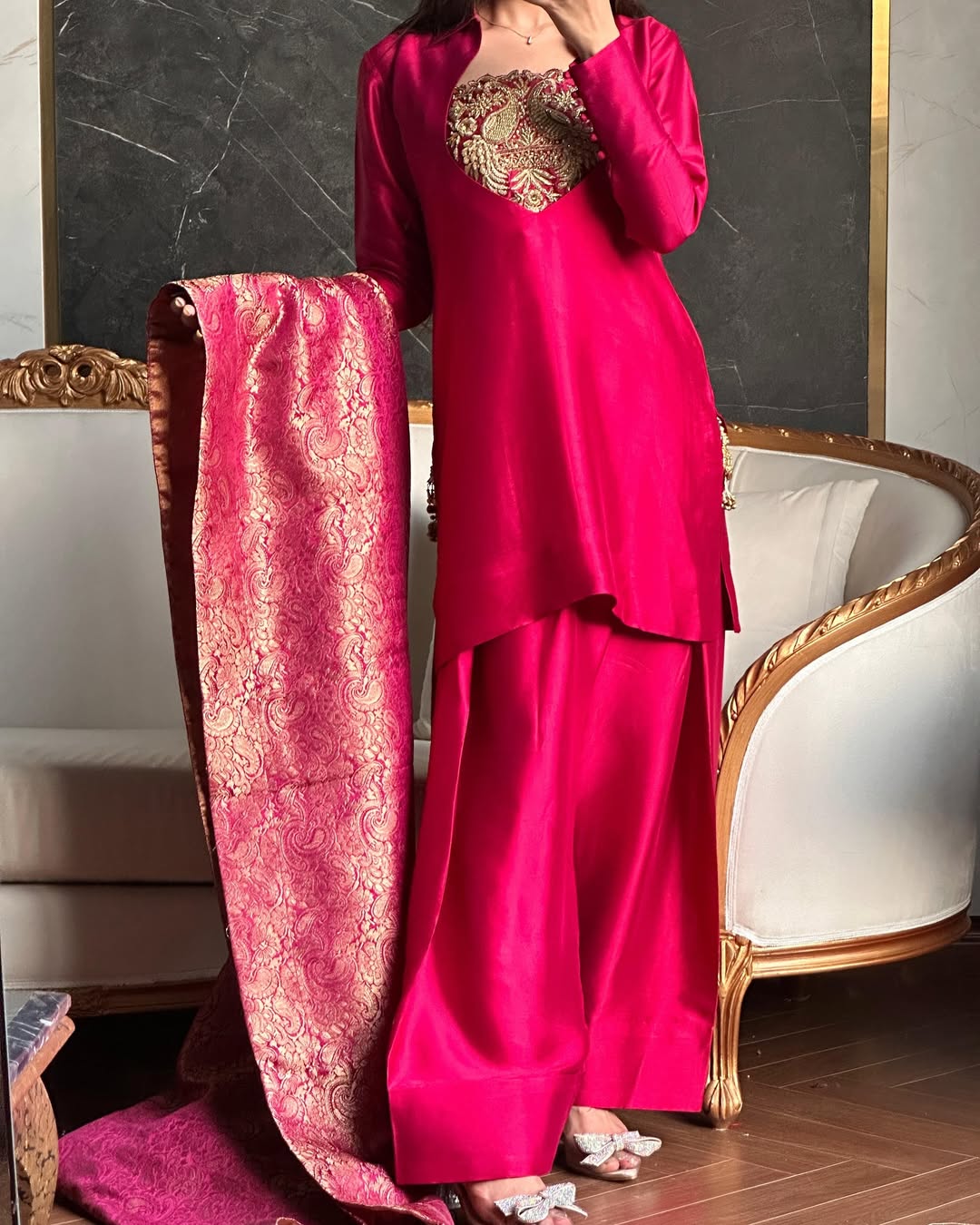 Meher Designer Embroidery Sharara Suit