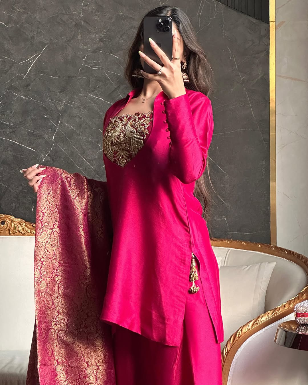 Meher Designer Embroidery Sharara Suit