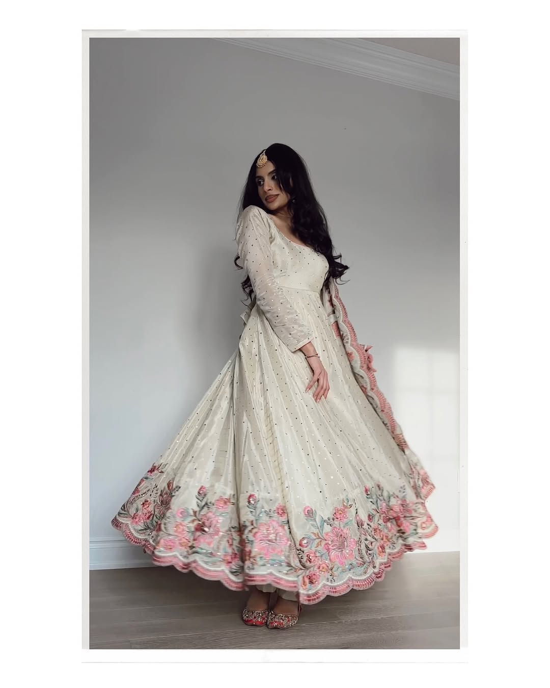 Kyra Pure Chinon Silk Crafted Pretty Anarkali Gown