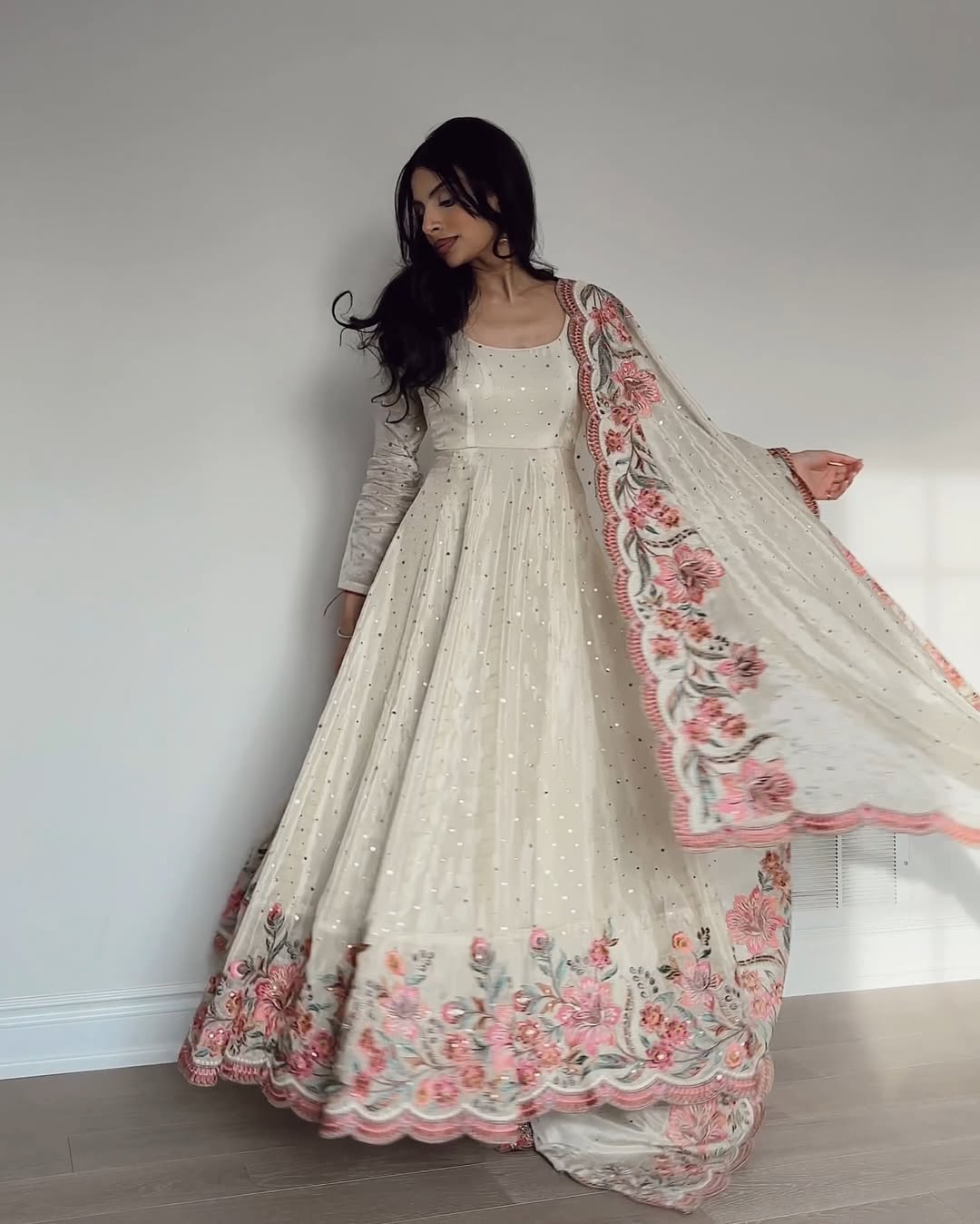 Kyra Pure Chinon Silk Crafted Pretty Anarkali Gown