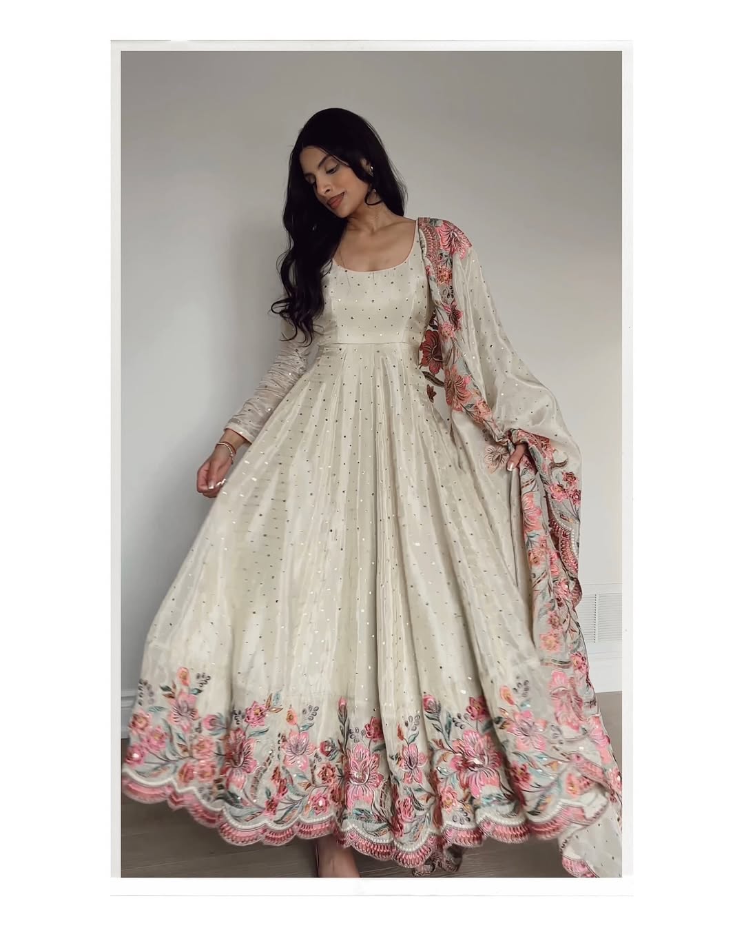 Kyra Pure Chinon Silk Crafted Pretty Anarkali Gown