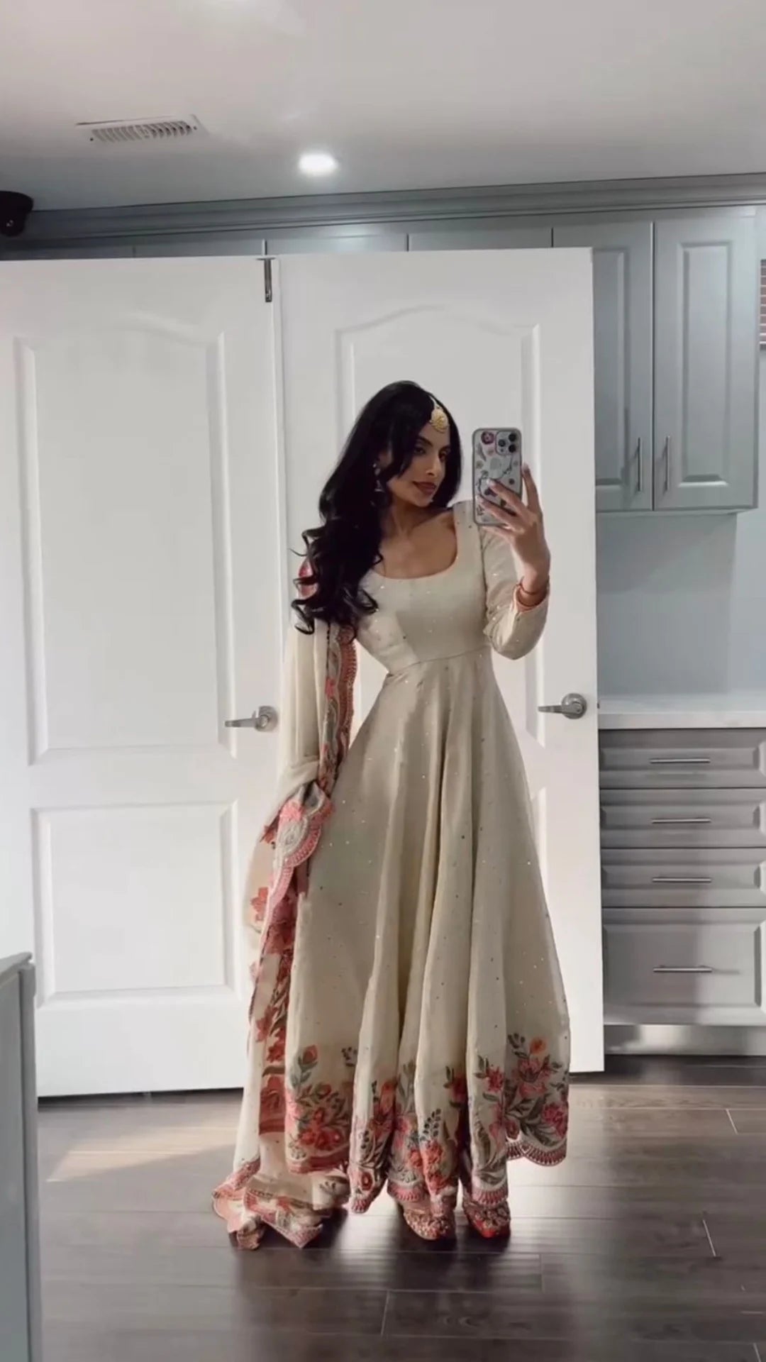 Kyra Pure Chinon Silk Crafted Pretty Anarkali Gown