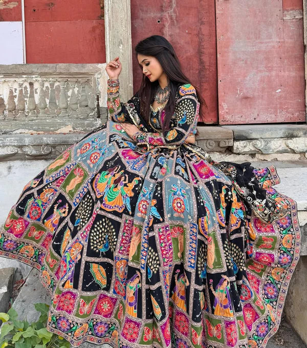Rajwadi Rasrang Hand work Traditional Lehenga choli