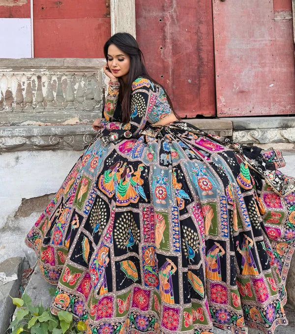Rajwadi Rasrang Hand work Traditional Lehenga choli