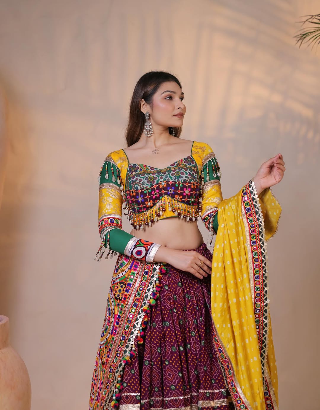 Garba Queen Kutchi Mirror Work Cotton Navratri Lehenga Choli