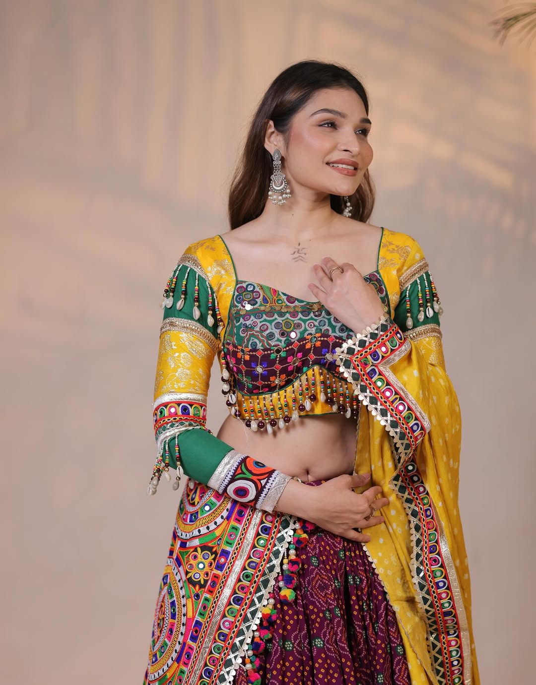 Garba Queen Kutchi Mirror Work Cotton Navratri Lehenga Choli
