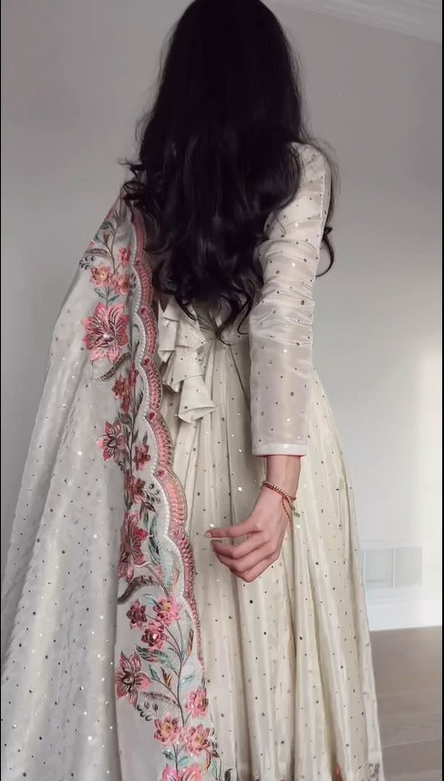 Kyra Pure Chinon Silk Crafted Pretty Anarkali Gown