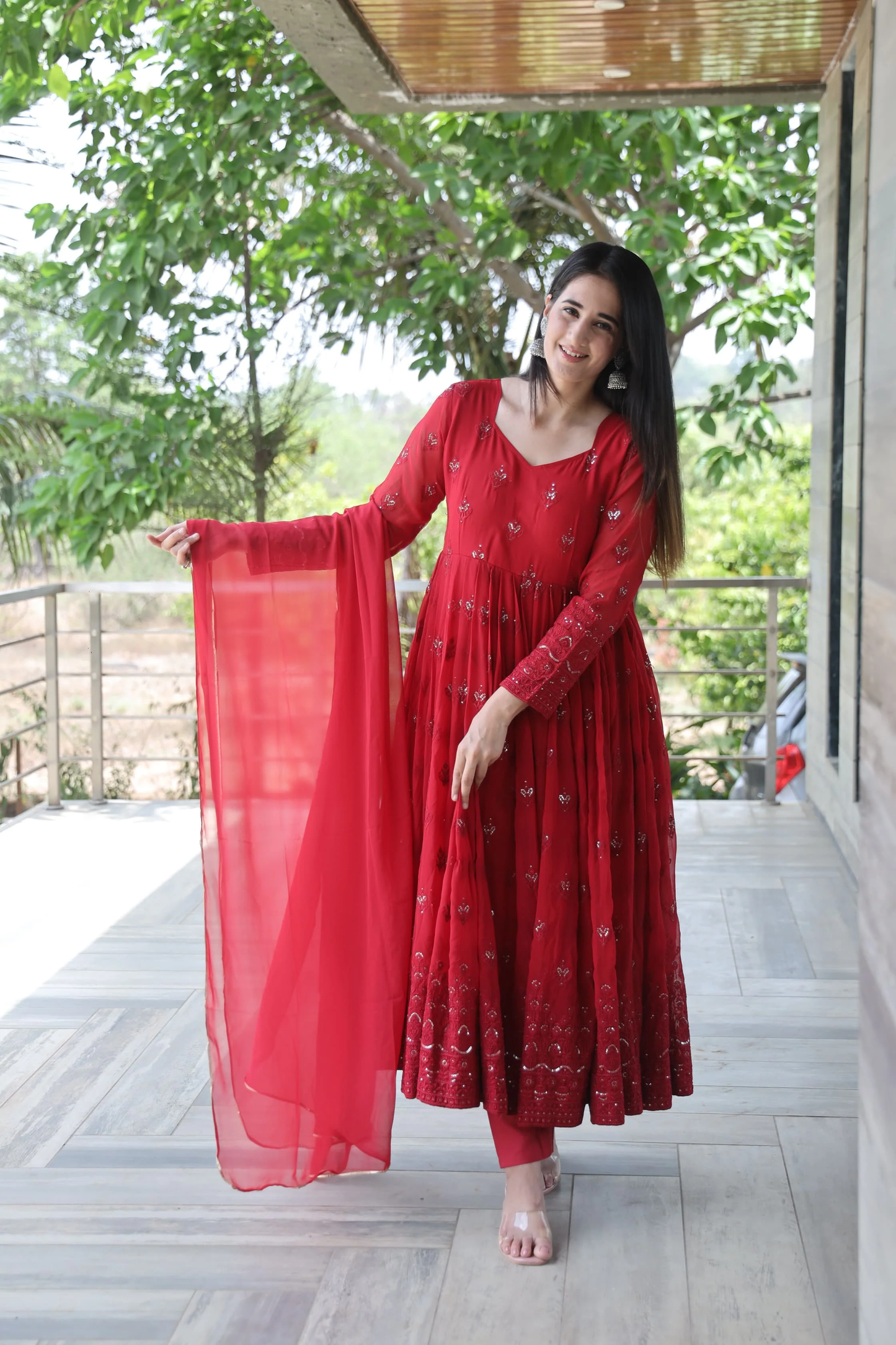 Elegance Beautiful Maroon Dress for Festive Occasions TD-09