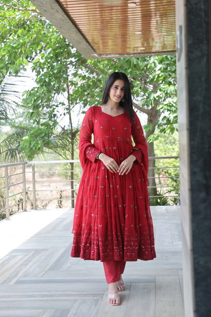 Elegance Beautiful Maroon Dress for Festive Occasions TD-09