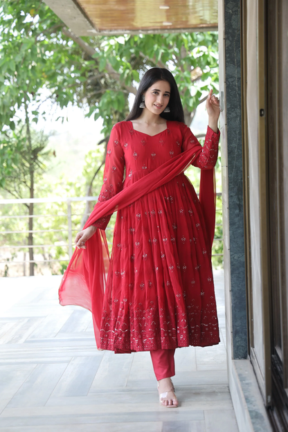 Elegance Beautiful Maroon Dress for Festive Occasions TD-09