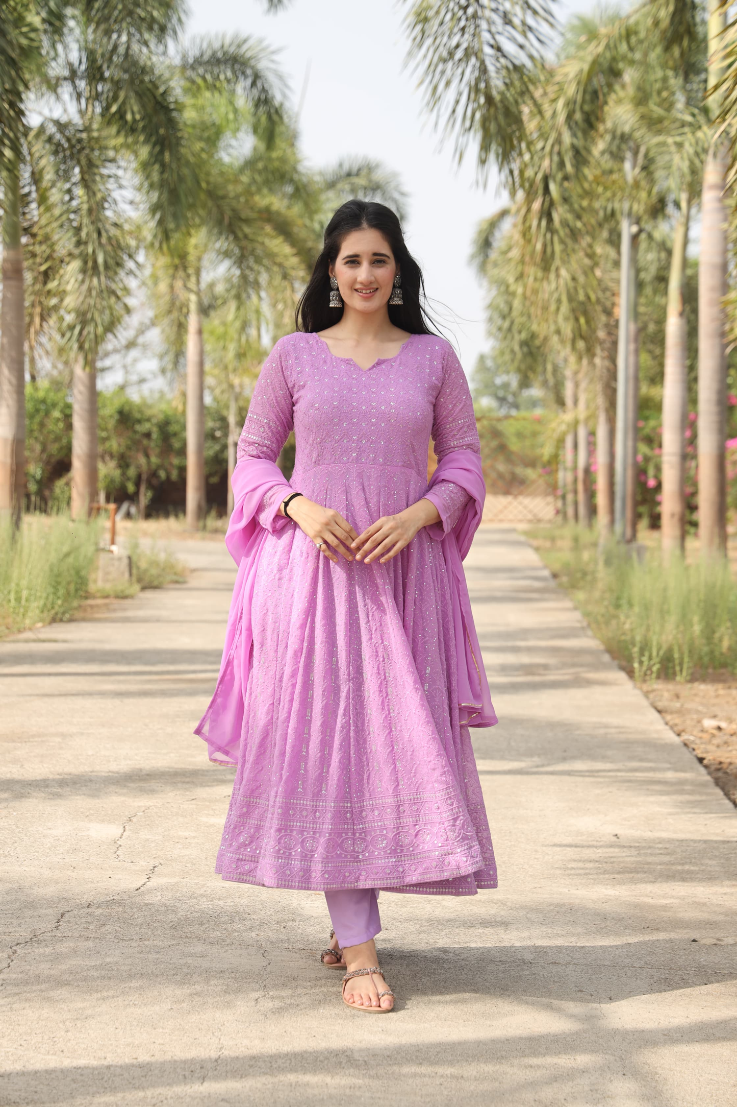 AADHYA PURPLE ANARKALI SUIT SET TD-01