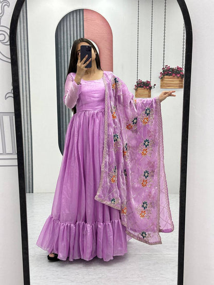 Tarini Designner Festival Embroidered Gown