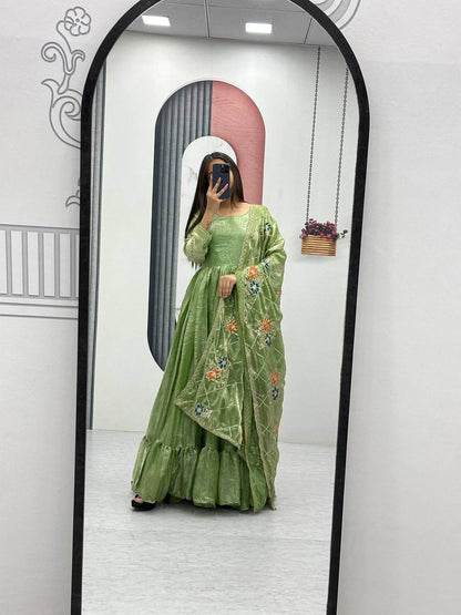 Tarini Designner Festival Embroidered Gown