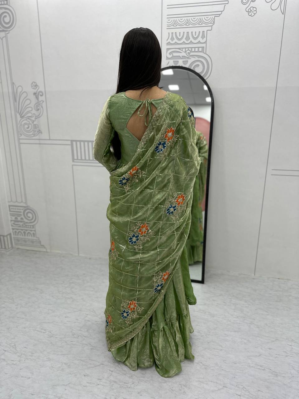 Tarini Designner Festival Embroidered Gown