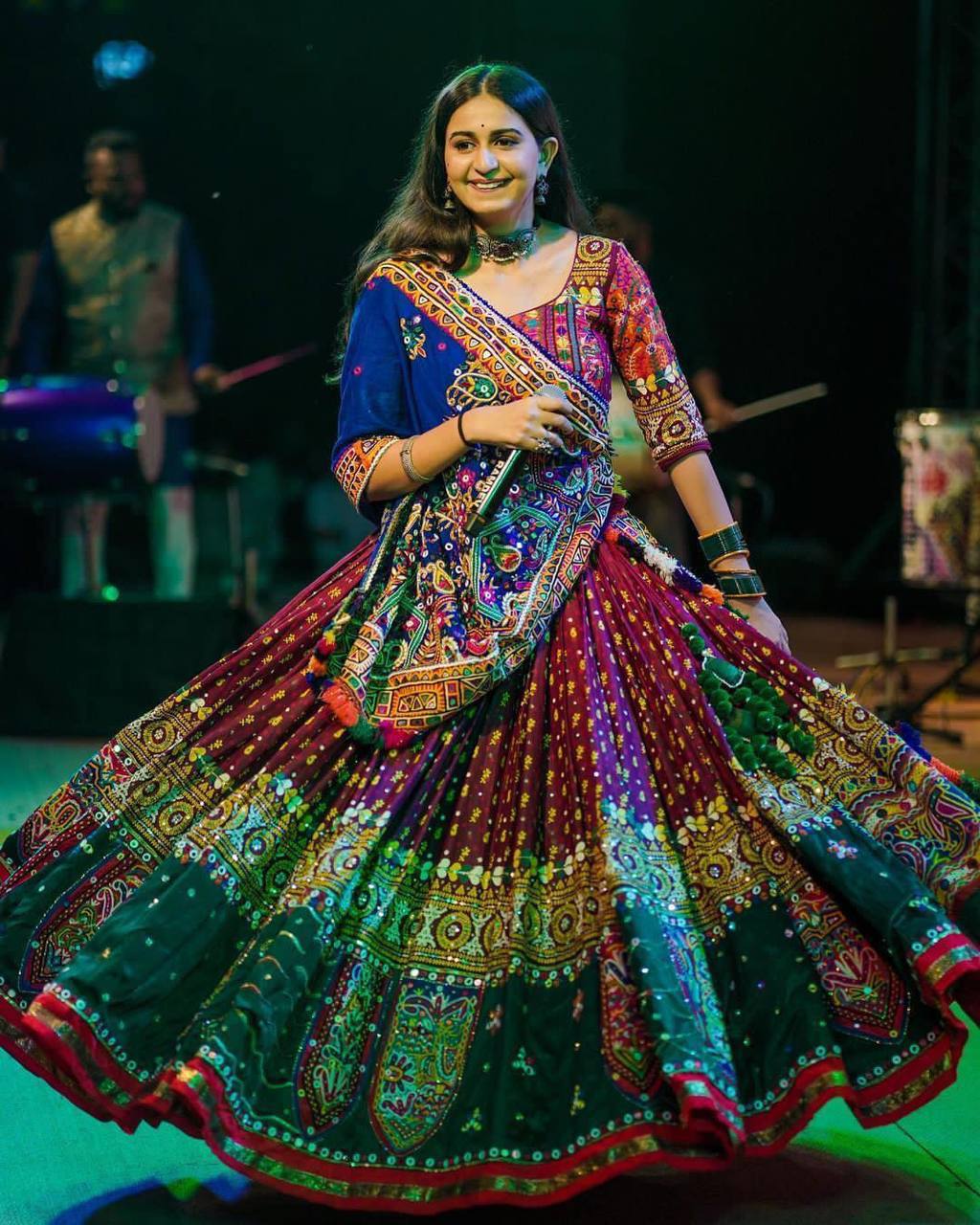 Kinjal Mirror Work With Golden Jari Gota Soft Butter Silk Lehenga Choli