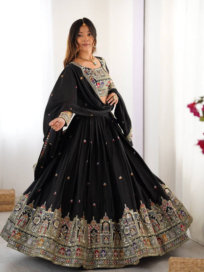 Navrang Royale Natural Crep silk Embroidered Lehenga Choli