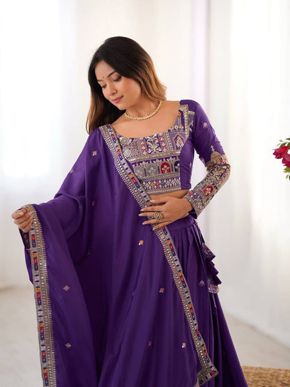 Navrang Royale Natural Crep silk Embroidered Lehenga Choli
