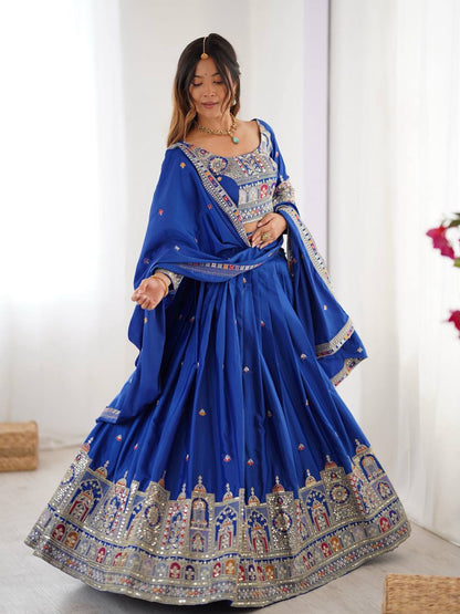 Navrang Royale Natural Crep silk Embroidered Lehenga Choli