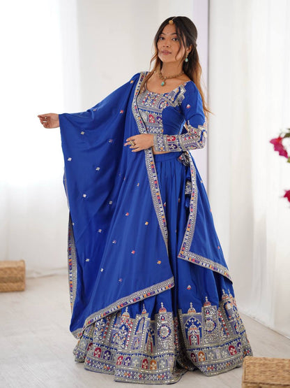Navrang Royale Natural Crep silk Embroidered Lehenga Choli