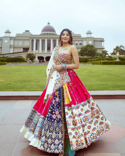 PINK AND WHITE COLOR HEAVY MUSLIN COTTON WITH DIGITAL PRINT LEHENGA CHOLI