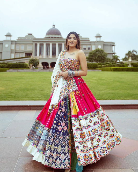 PINK AND WHITE COLOR HEAVY MUSLIN COTTON WITH DIGITAL PRINT LEHENGA CHOLI