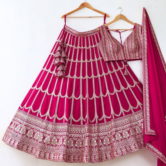 Graceful Pink Partywear Lehenga Set for Special Occasions