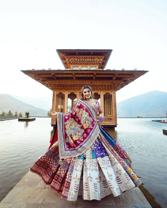 MULTICOLORED SEQUENCE WORK GRABA DANCE NAVRATRI LEHENGA CHOLI