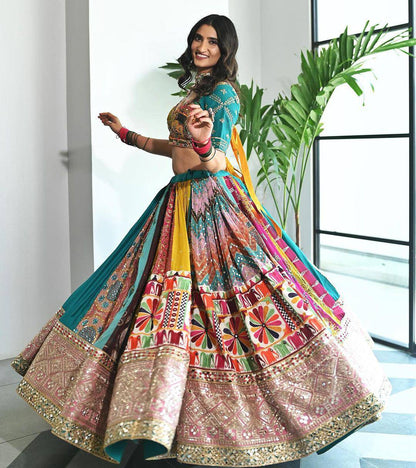 HEAVY MUSLIN COTTON WITH CANVAS PATTA BORDER LEHENGA CHOLI